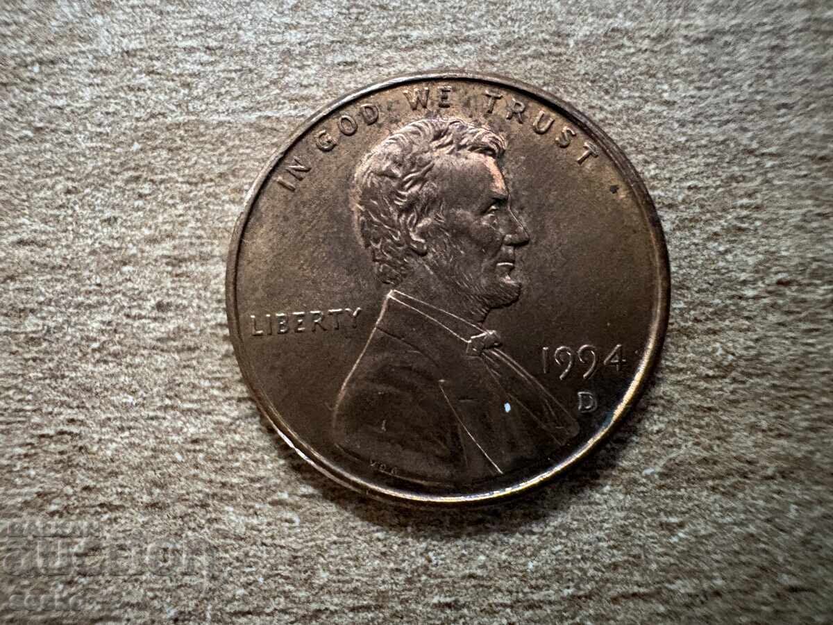 SUA - 1 cent (1994) - D cu preț € 0.08 | 0.16 BGN