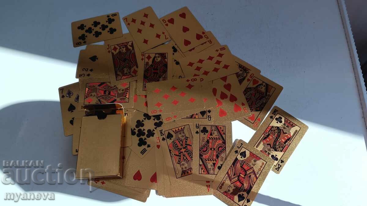 Луксозни карти за игра в златен десен. - 5 Луксозни карти за игра в златен десен. - 5