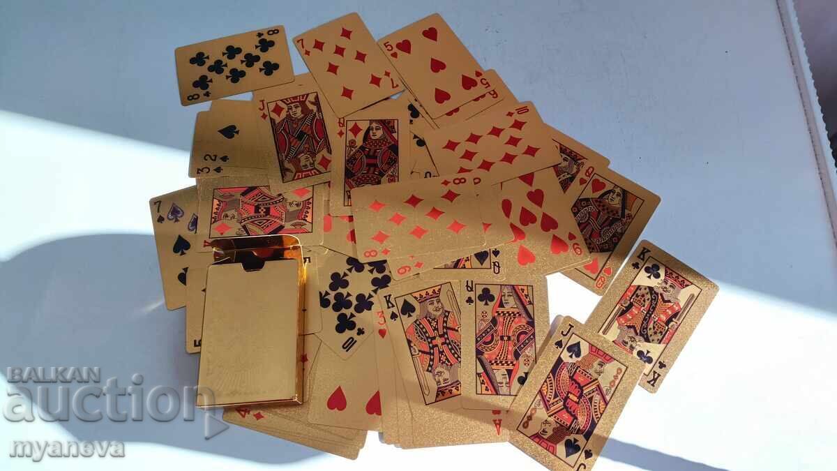 Luxury playing cards in a gold design