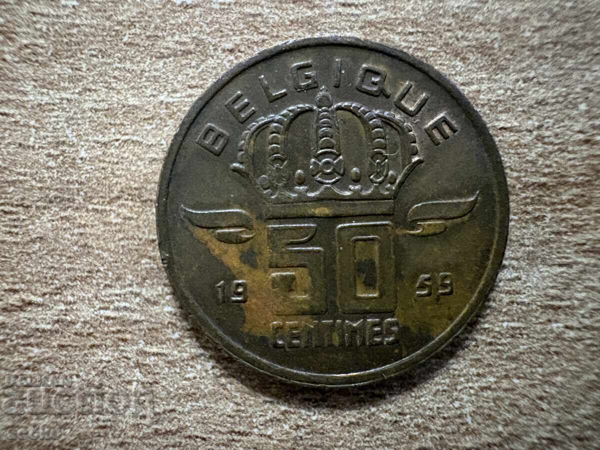 Belgia - 50 cenți (1959) - BELGIQUE