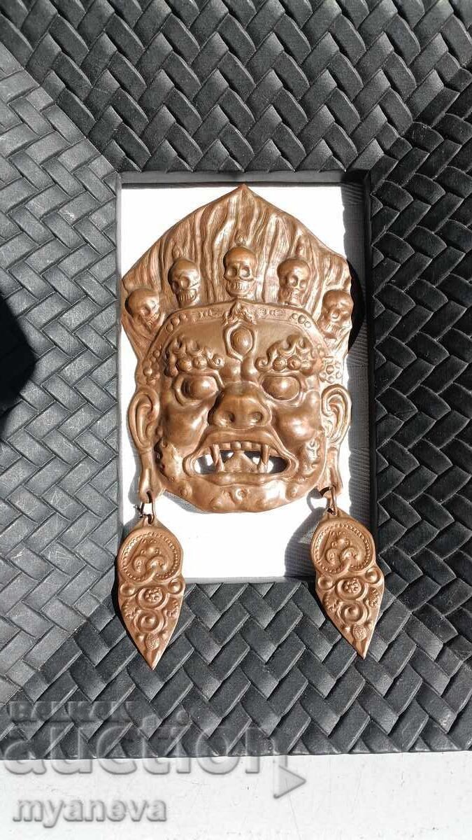 Masca tibetană, amuletă a unei zeități mitologice, protectoare - 5