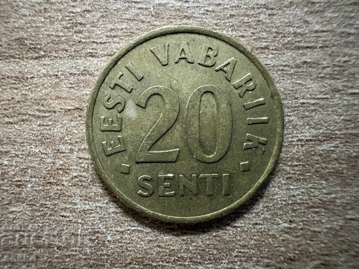 Естония - 20 сенти (1992)