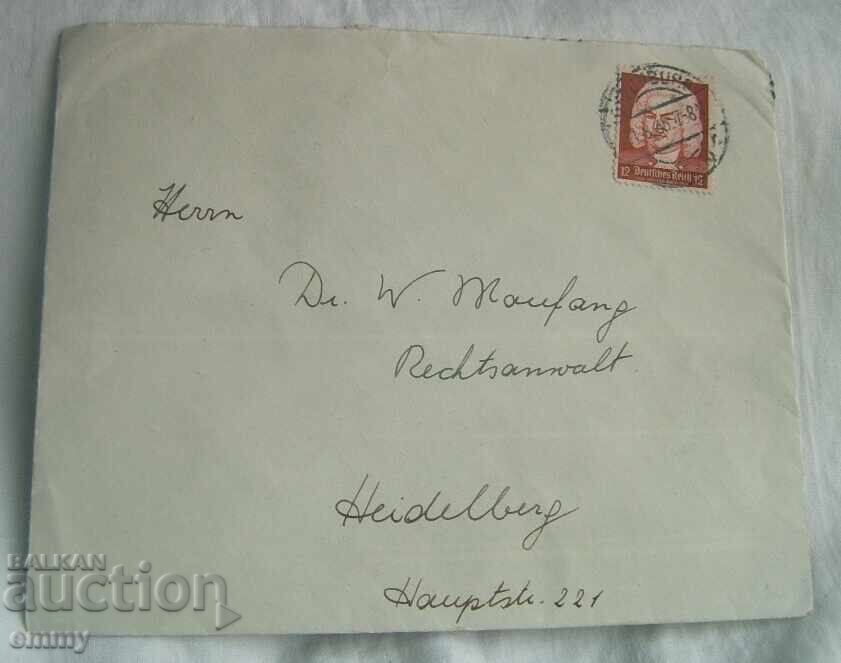 Пощенски плик 1935 г.- пътувал, Германия