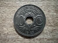France - 10 Centimes (1923) - Lightning Mark
