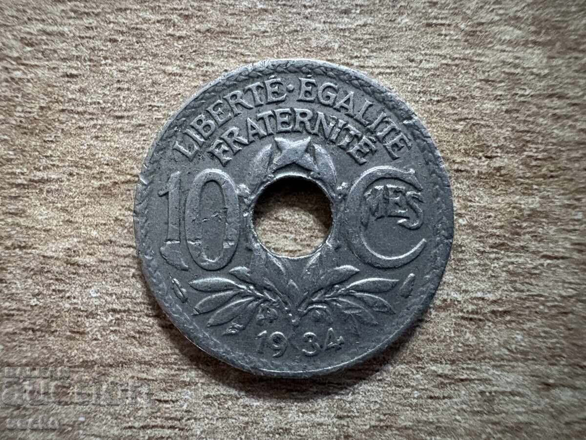Franța - 10 centime (1934)