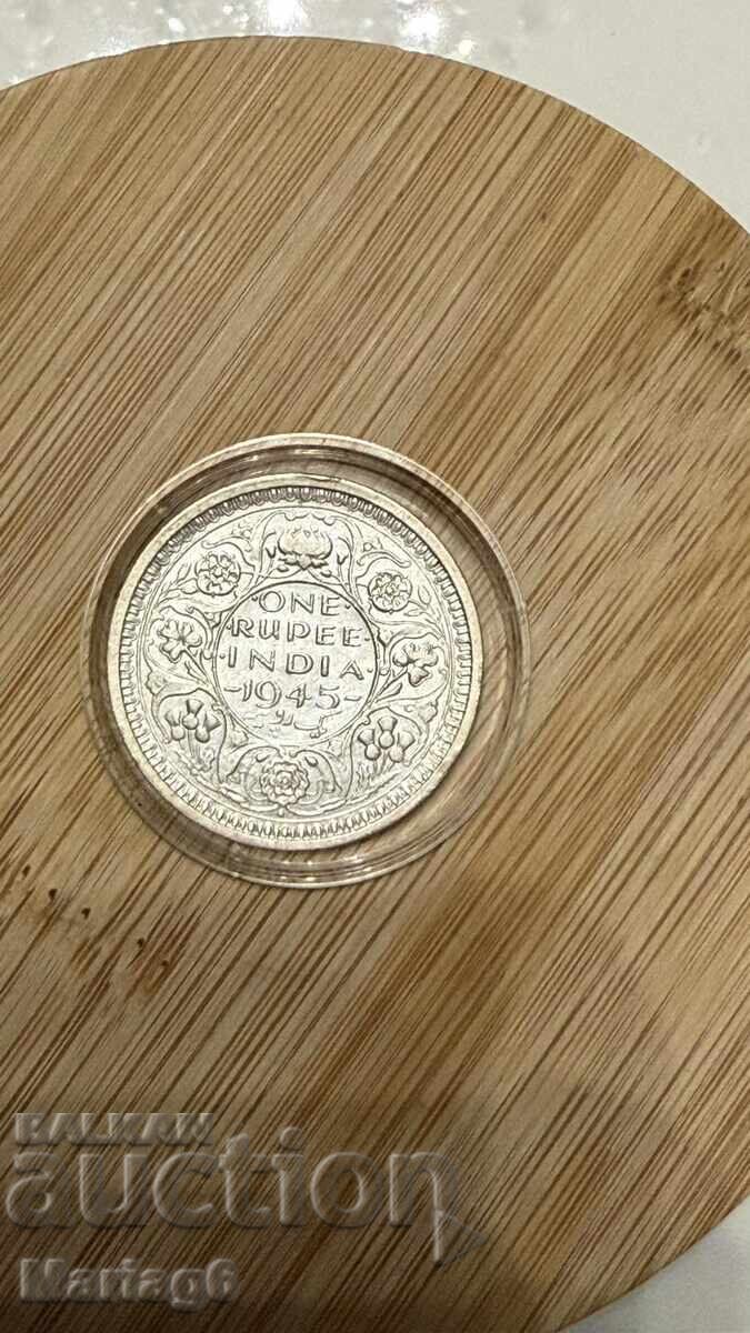 O rupie 1945 India, argint 11,66 grame