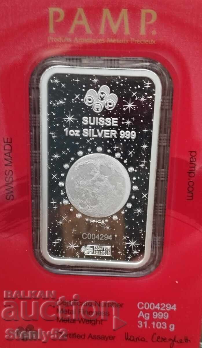 1 oz. PAMB - Lingou de argint Lunar - Anul Calului 2026 cu preț € 185.00 | 361.83 BGN 1 oz. PAMB - Lingou de argint Lunar - Anul Calului 2026 cu preț € 185.00 | 361.83 BGN