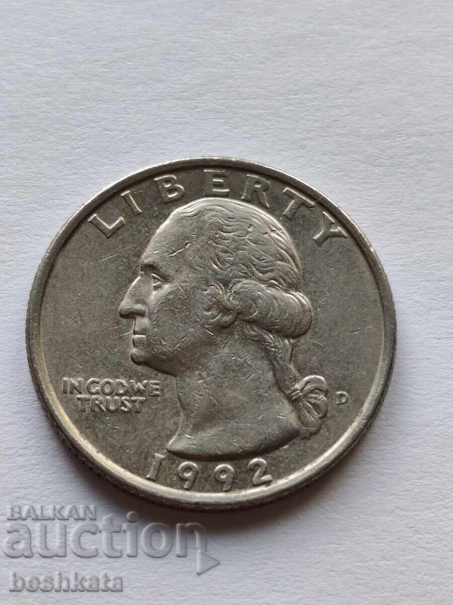 САЩ - 1/4 долар (1992 D)