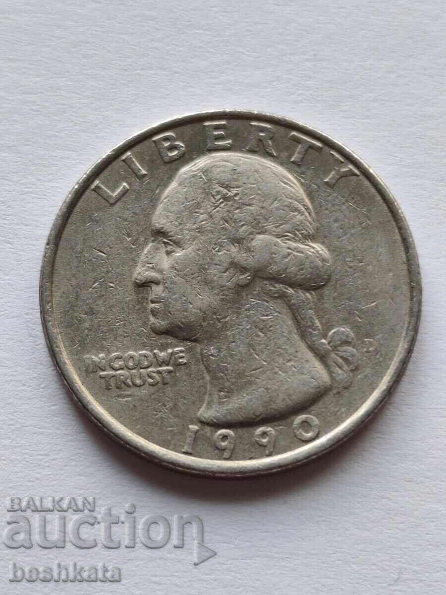 SUA - 1/4 dolar (1990 D)