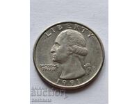 САЩ - 1/4 долар (1991 D)