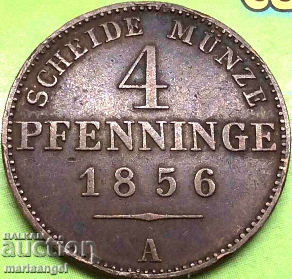 Παράδοση 4 pfennig 1856 Γερμανία Πρωσία - όχι σπάνιο