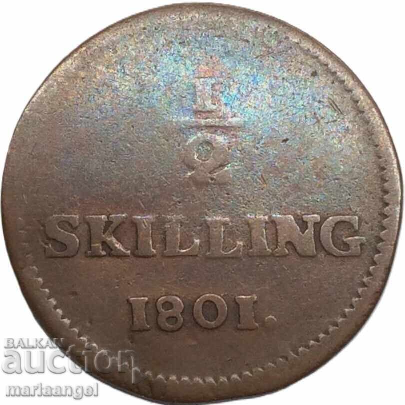 Delivery of 1/2 Skilling 1801 Sweden