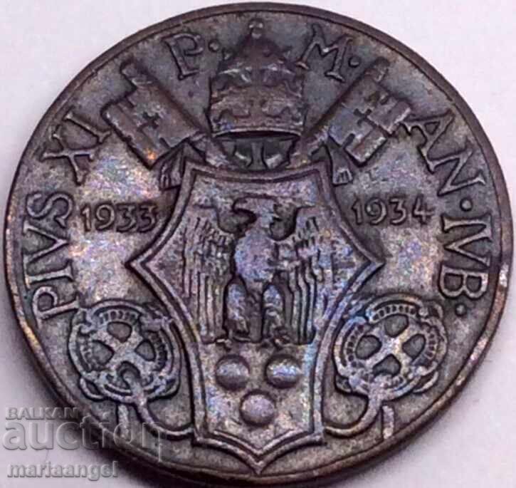 5 Σεντεσίμι 1933-1934 Βατικανό Ρώμη ποντίφικας Πίος XI - σπάνια με τιμή € 19.00 | 37.16 BGN