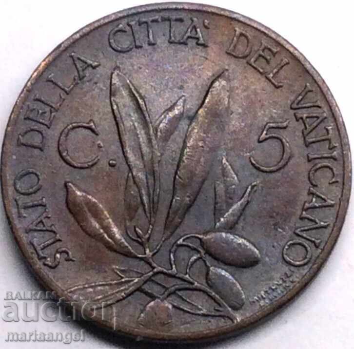 5 Σεντεσίμι 1933-1934 Βατικανό Ρώμη ποντίφικας Πίος XI - σπάνια - 6