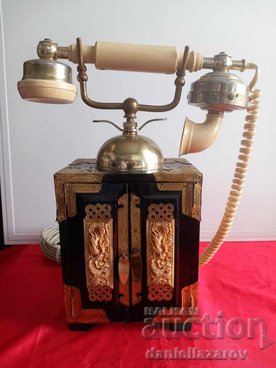 Telefon vechi unic, stil Mandarin, Dragoni, anii 1960