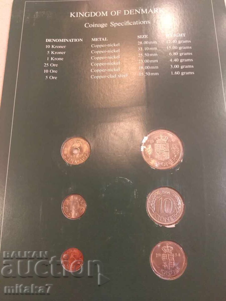 Licitație Set de monede și timbru poștal, Danemarca Licitație Set de monede și timbru poștal, Danemarca