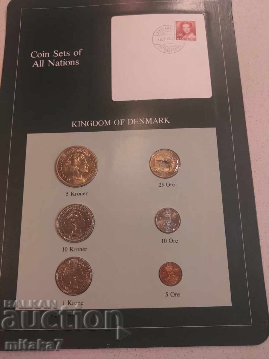 Set de monede și timbru poștal, Danemarca Set de monede și timbru poștal, Danemarca