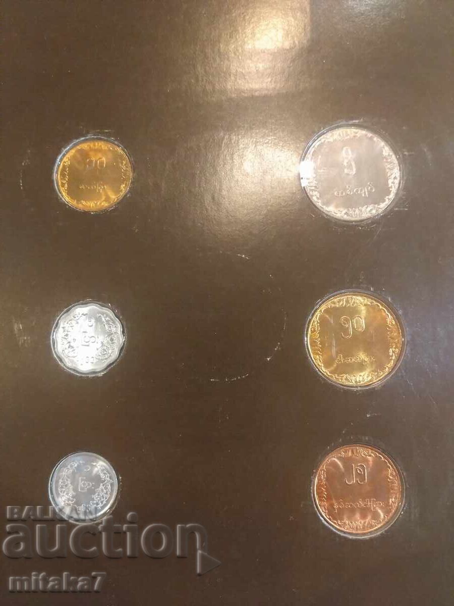 Set monede și timbru poștal, Birmania - 5