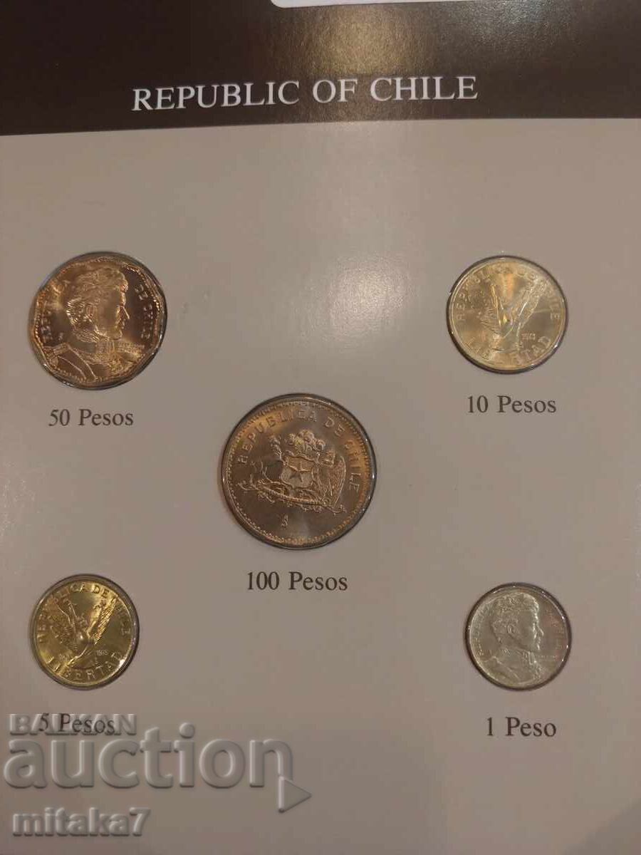 Auction  Set of coins and postage stamp, Chile
