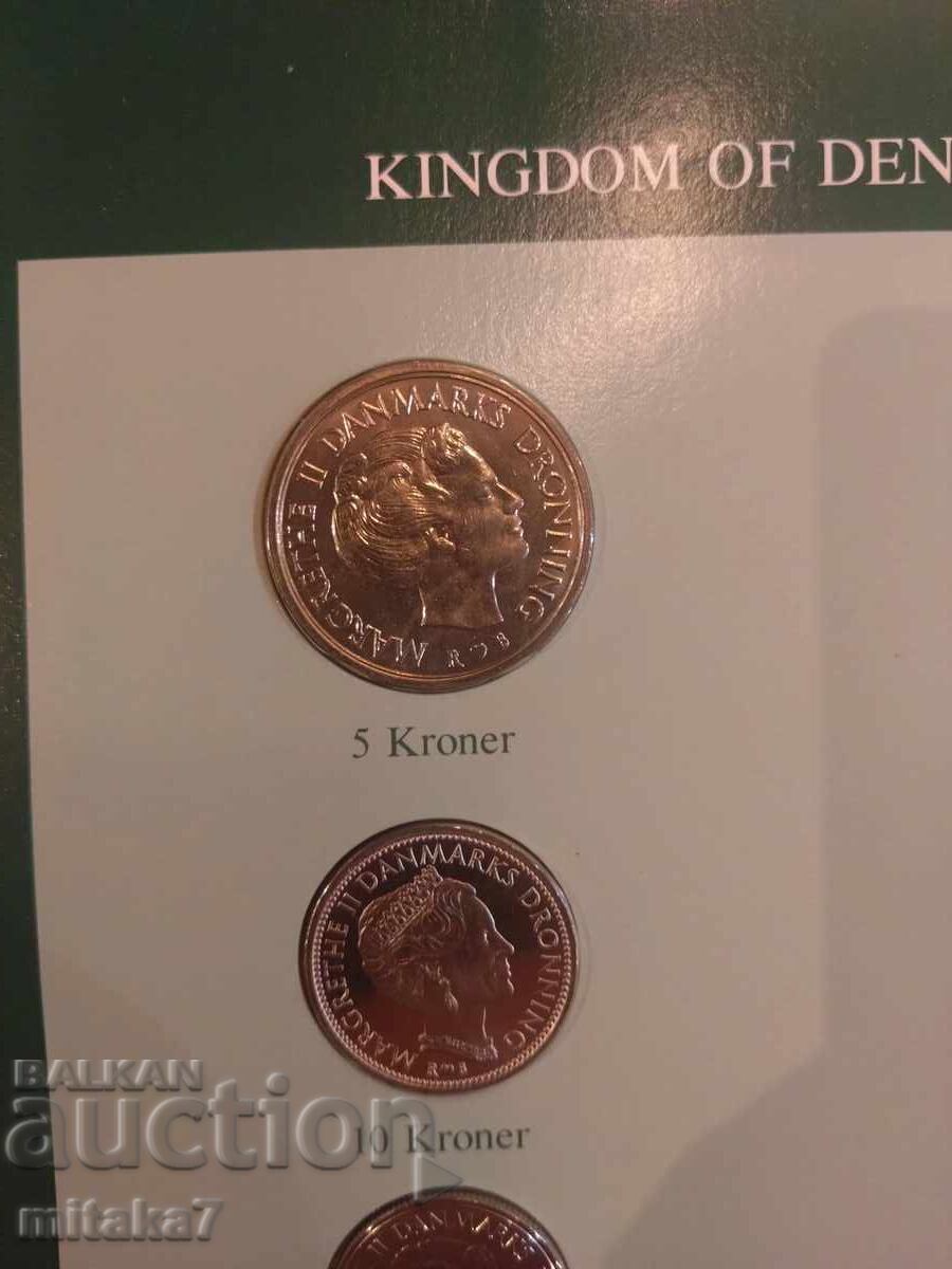Auction  Set of coins and postage stamp, Denmark