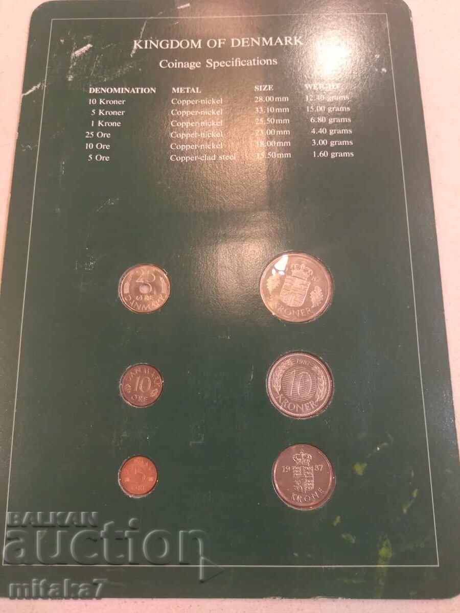 Set of coins and postage stamp, Denmark - 5