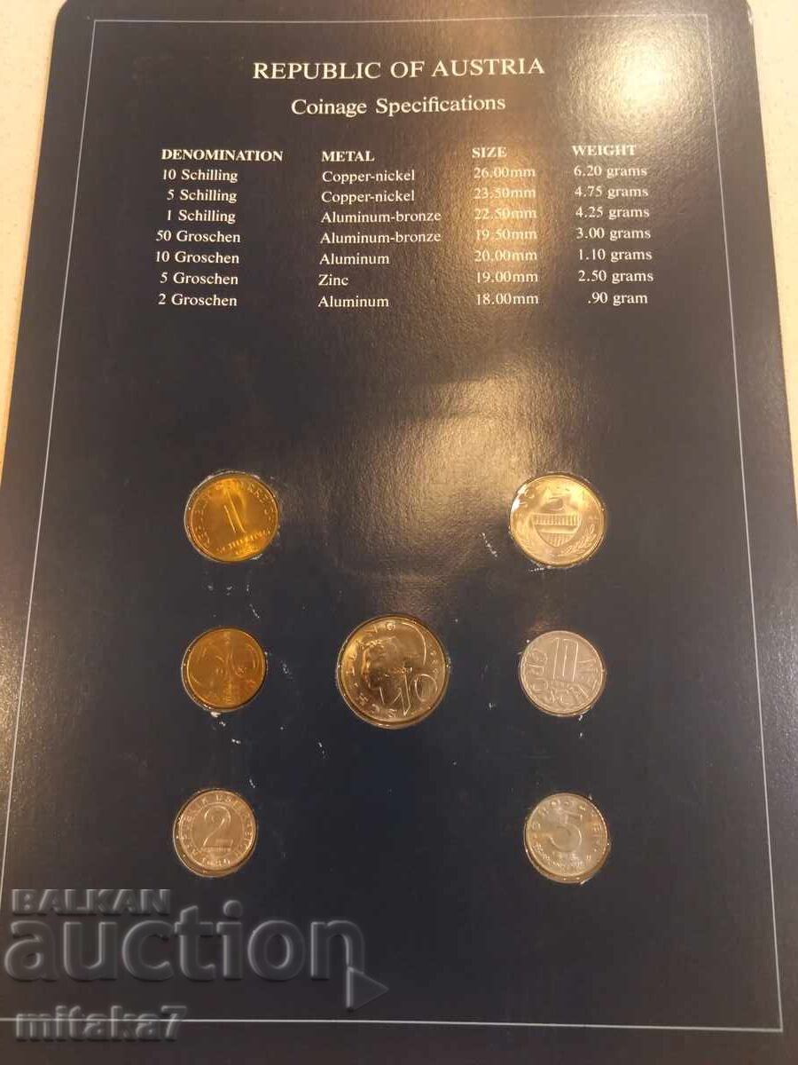 Licitație Set de monede și timbru poștal, Austria