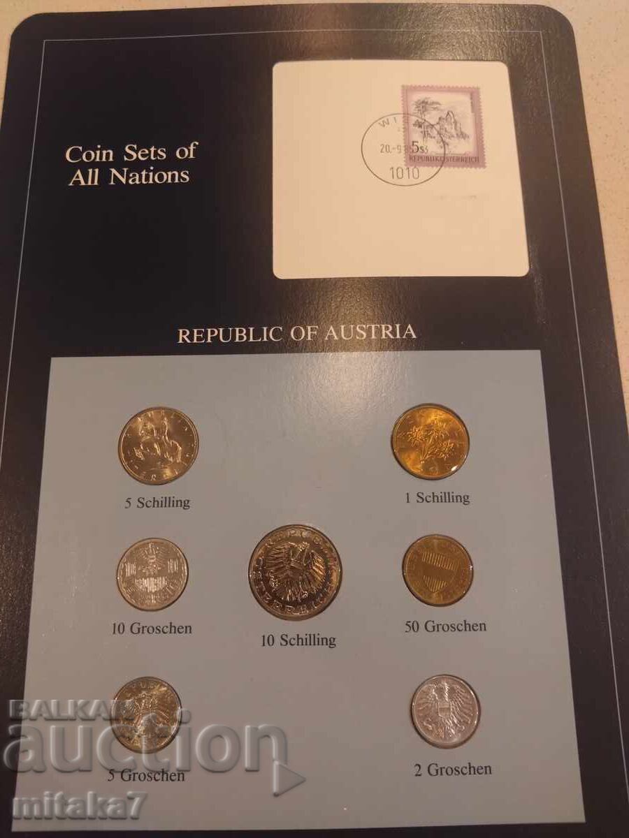 Set de monede și timbru poștal, Austria