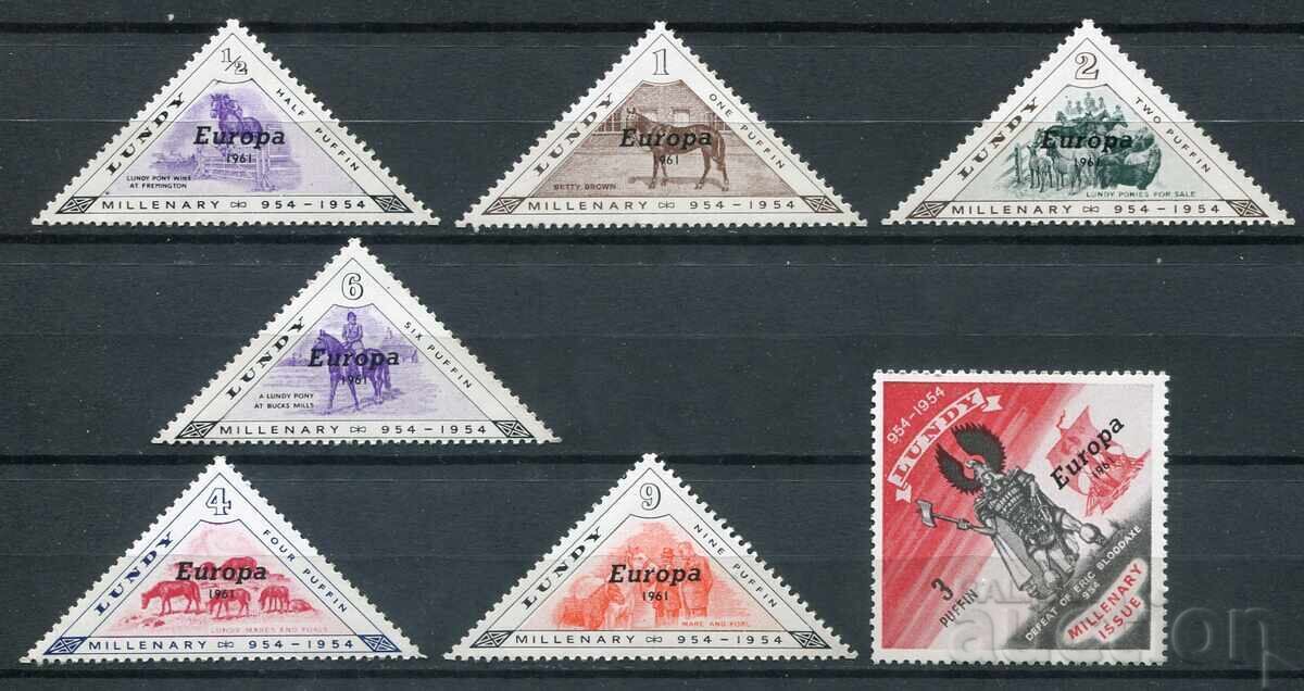 Νήσος Λάντι/Ηνωμένο Βασίλειο 1961 MnH - Υπερεκτυπώσεις "Europa"