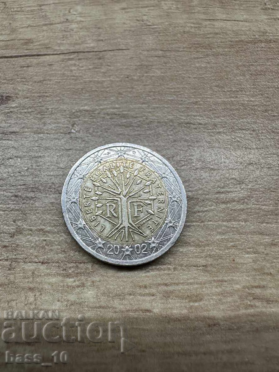 Monedă rară de 2 euro 2002 Franța