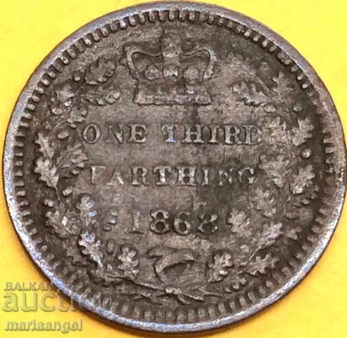 Δημοπρασία Μεγάλη Βρετανία 1/3 Farthing 1868 Victoria - Rare Δημοπρασία Μεγάλη Βρετανία 1/3 Farthing 1868 Victoria - Rare