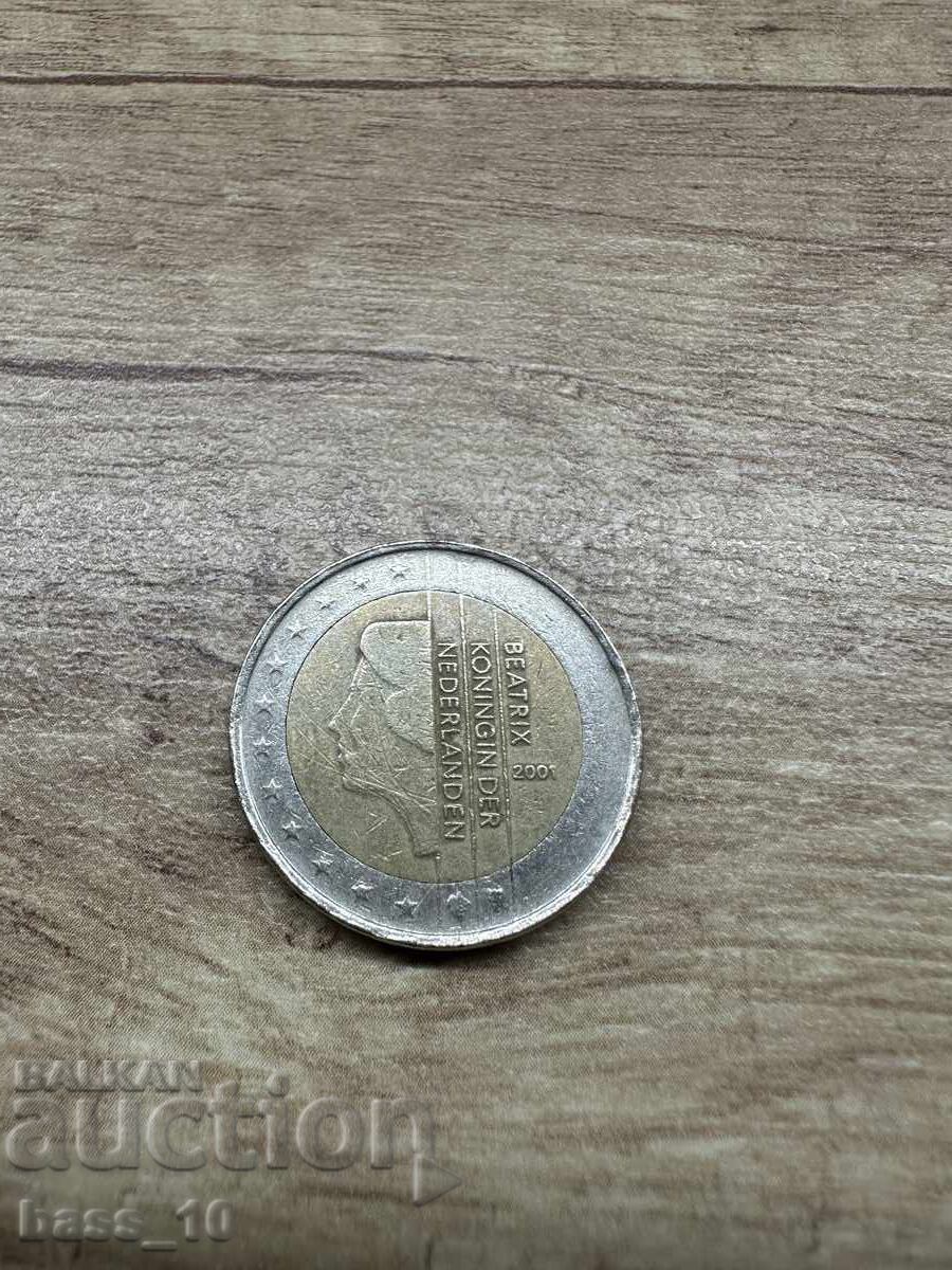 Vând monedă rară de 2 euro 2001 din Țările de Jos Vând monedă rară de 2 euro 2001 din Țările de Jos