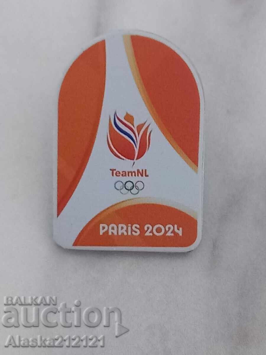 Insigna - Comitetul Olimpic Olandez - Paris 2024 Insigna - Comitetul Olimpic Olandez - Paris 2024