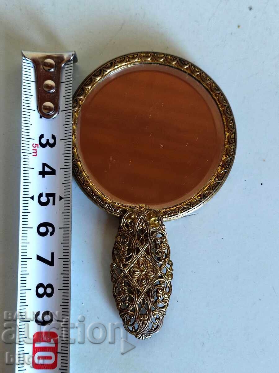 Страхотно Старо Позлатено Филигранено Огледалце - 7