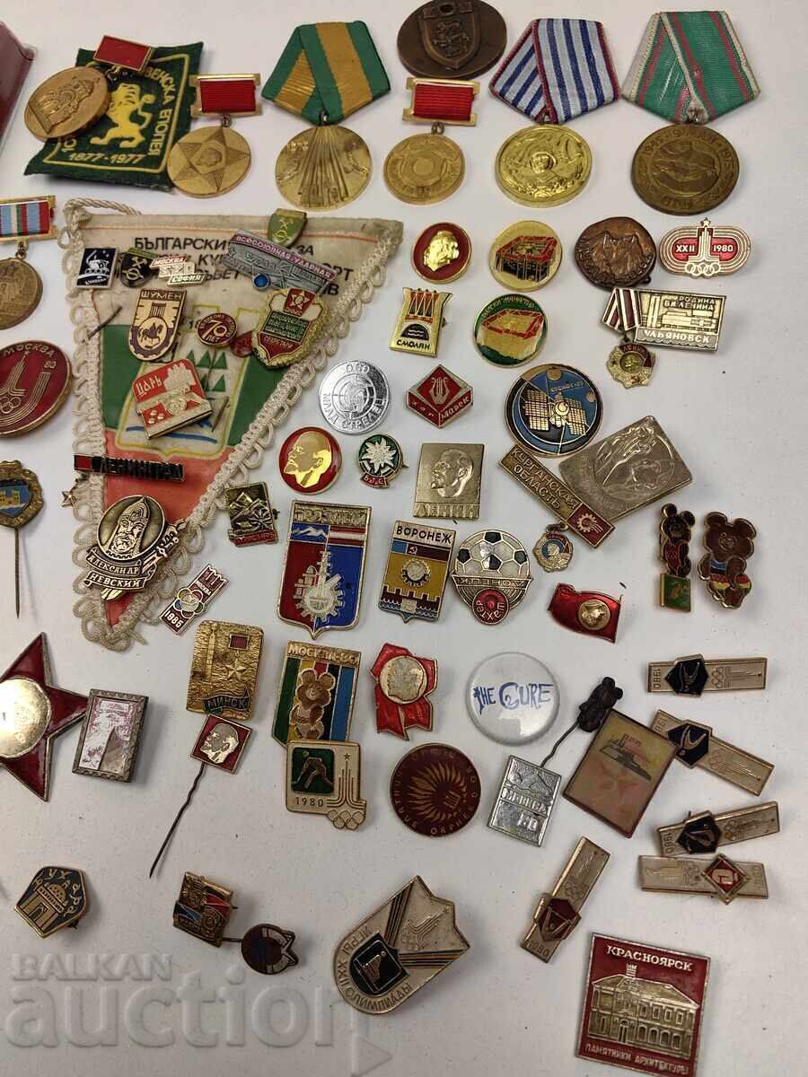 Доставка на ГОЛЯМ ЛОТ ЗНАЦИ ОРДЕНИ ЗАГОТОВКИ МЕДАЛИ ЗНАЧКИ ПЛАКЕТ СОЦ