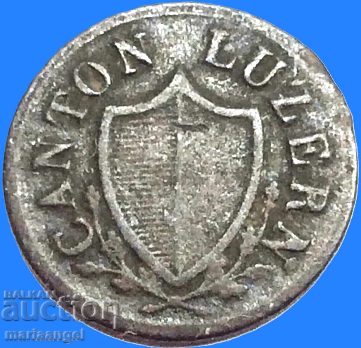 Швейцария 1 рапен 1830 кантон Луцерн - доста рядка - 7