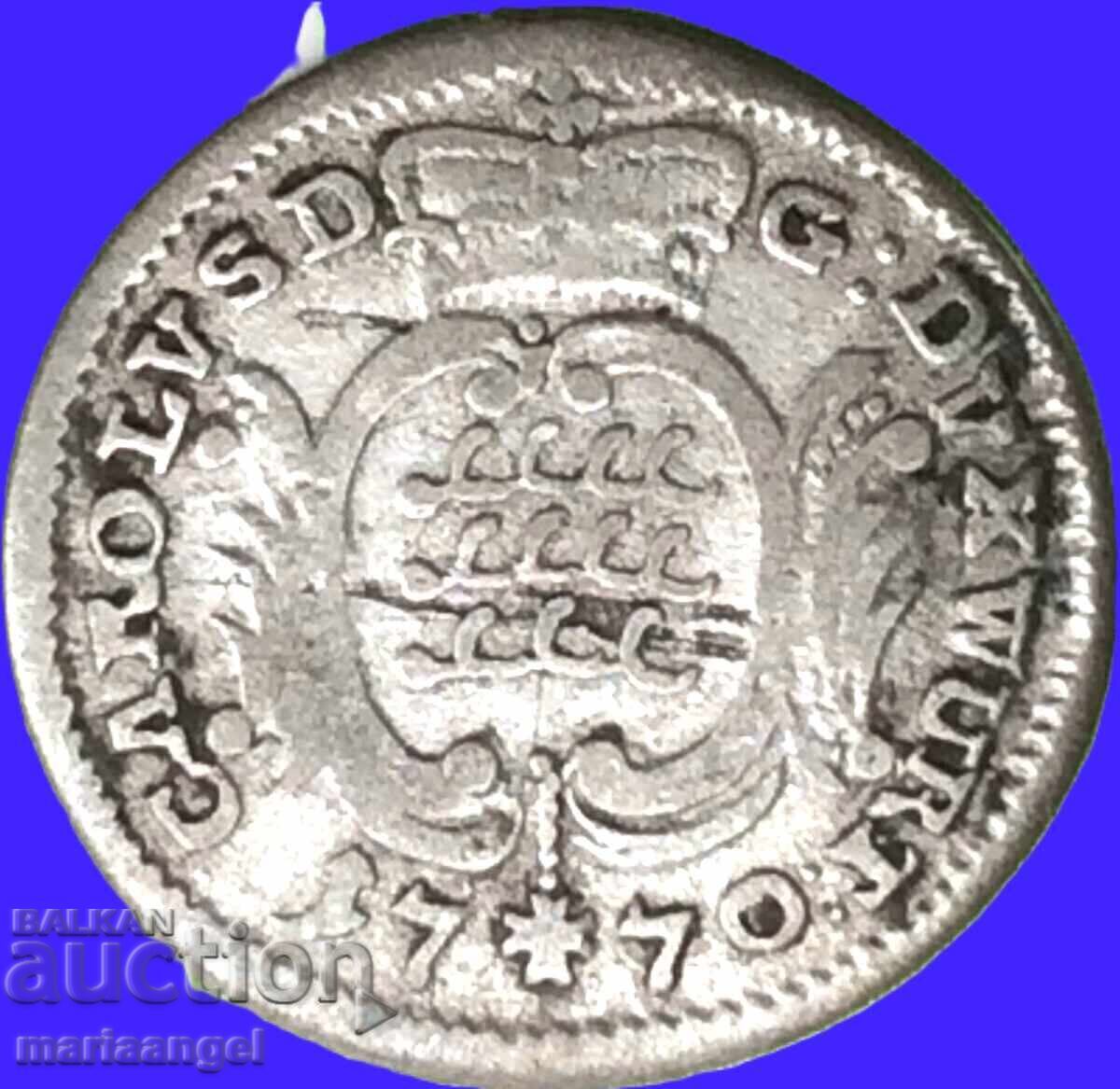 1/48 taler 1770 Germania Württemberg billon - rar - 5