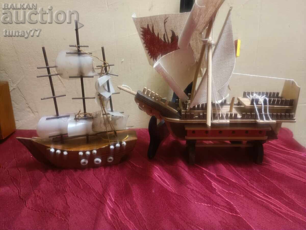 Lot de corăbii din lemn pentru decorațiuni