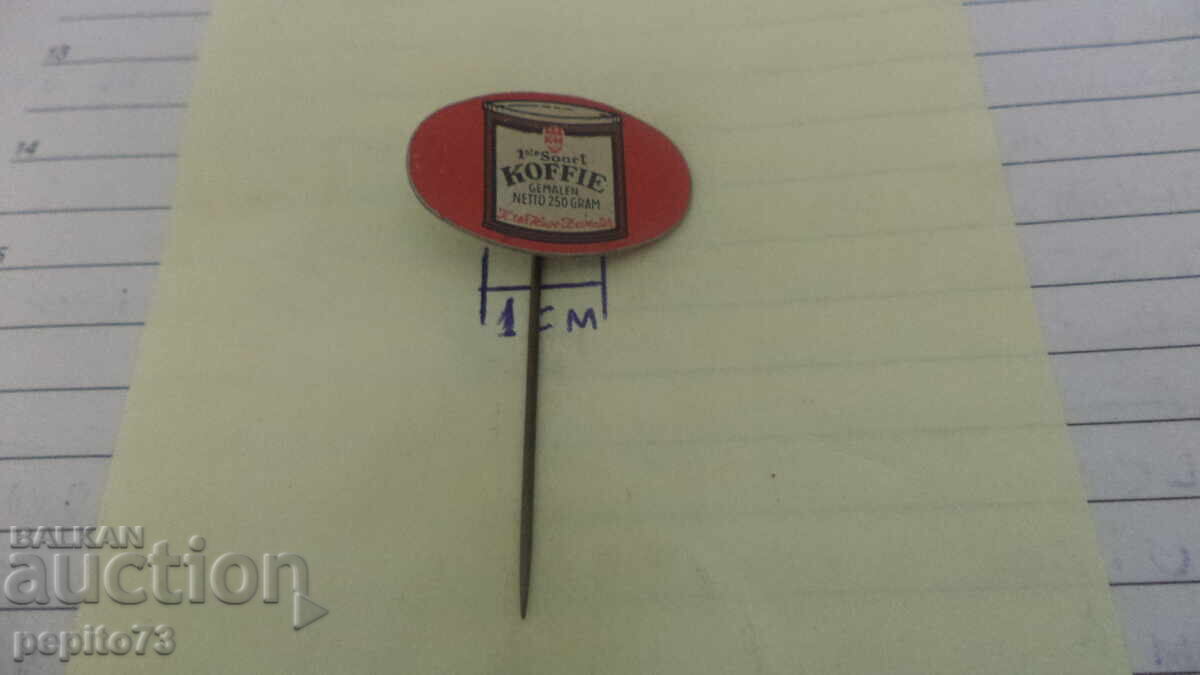 Аукцион значка рекламна ,Koffie, марка кафе