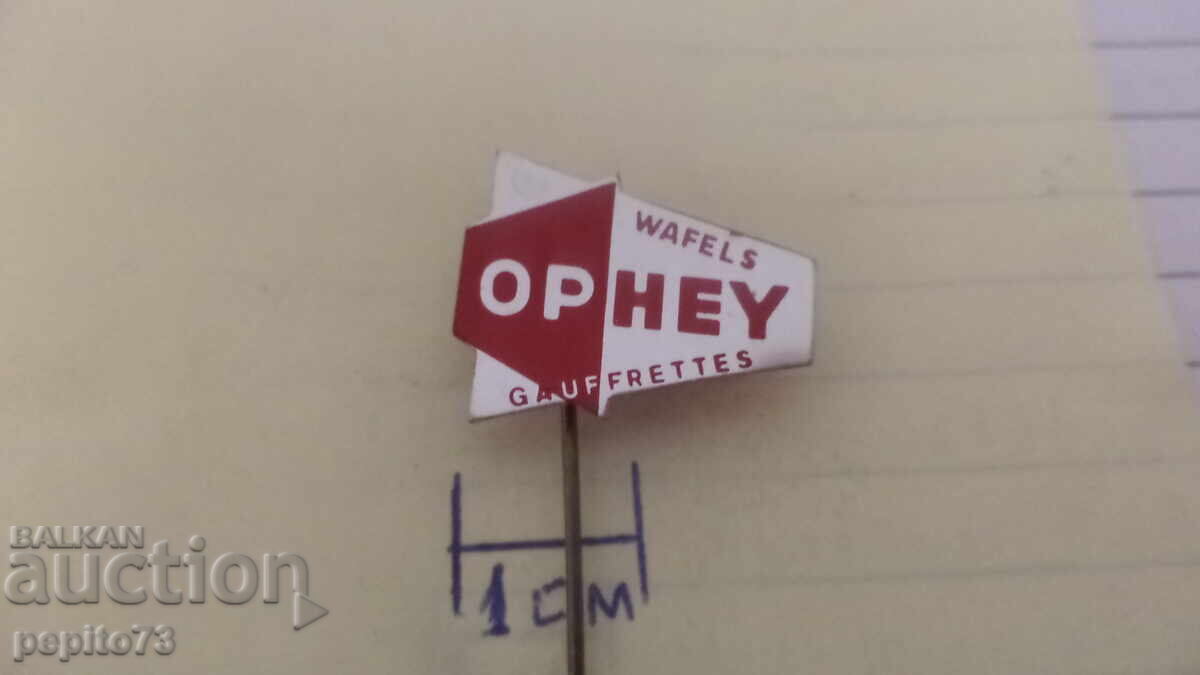 Διαφημιστικό σήμα, OPHEY, μάρκα βάφλας και μπισκότων με τιμή € 1.00 | 1.96 BGN
