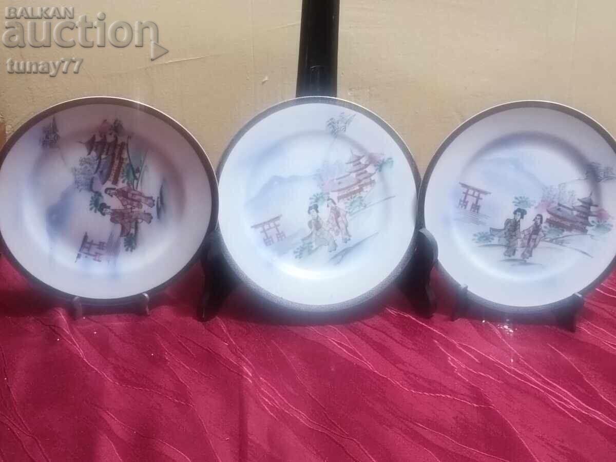 Аукцион Винтиж 3бр Чиния азиацки мотиви рядко с маркировни Аукцион Винтиж 3бр Чиния азиацки мотиви рядко с маркировни