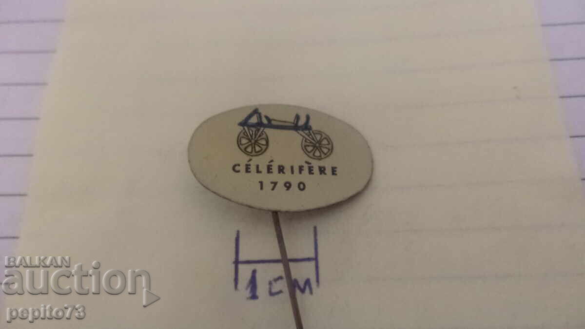 Semn de reclamă, Celerifere, bicicletă istorică cu preț € 1.00 | 1.96 BGN