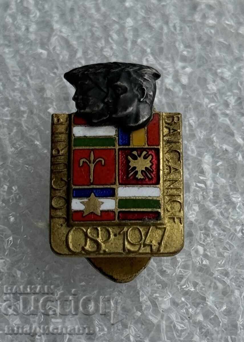 Παλιά καρφίτσα Βαλκανικών και Κεντροευρωπαϊκών Αγώνων 1947