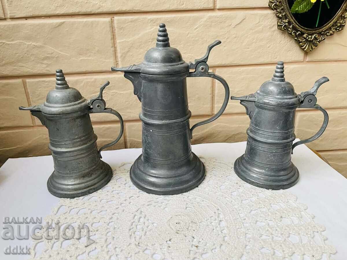 Cani frumoase din metal colorat din Germania - 3 buc - 5