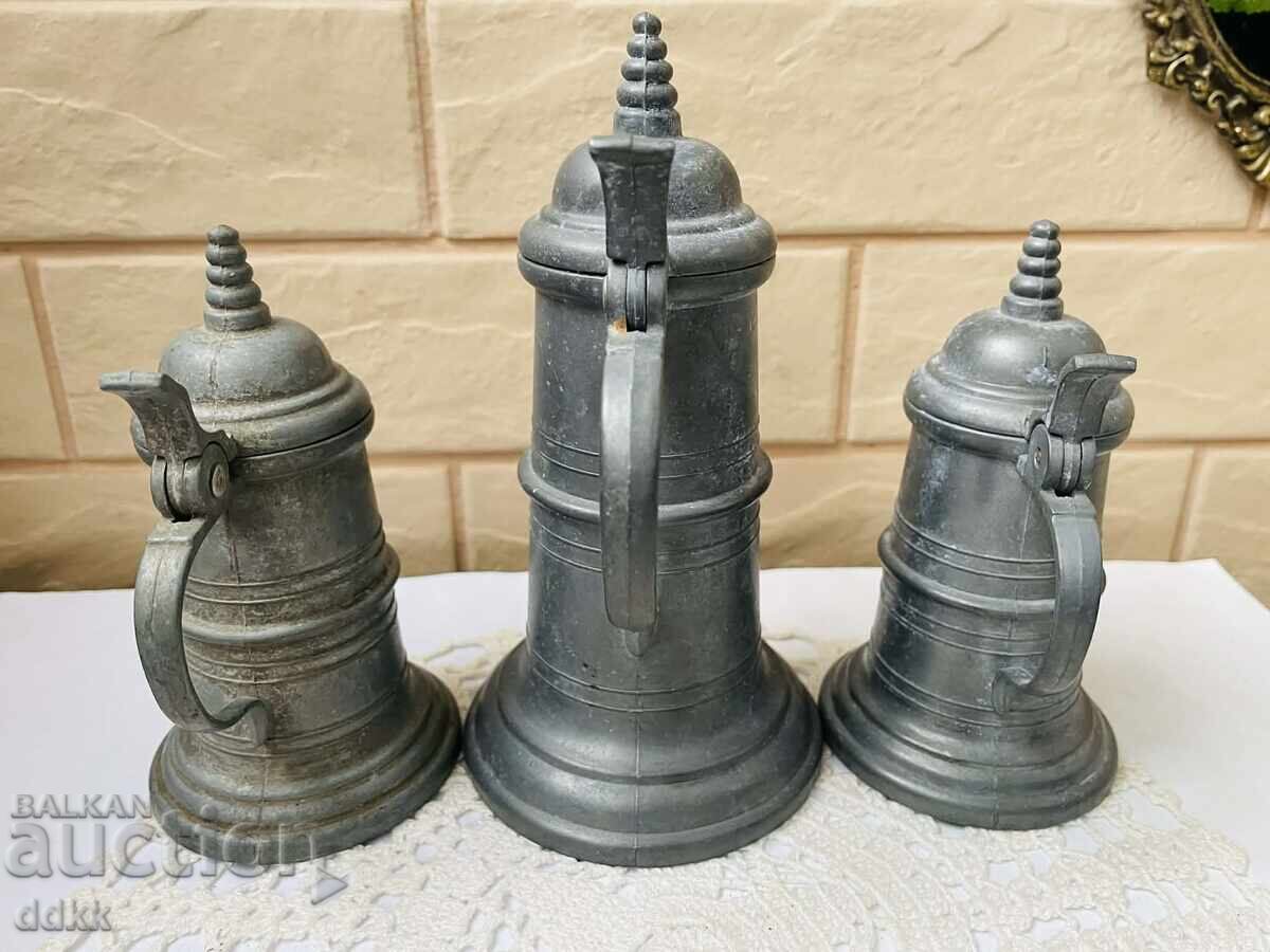 Cani frumoase din metal colorat din Germania - 3 buc - 6