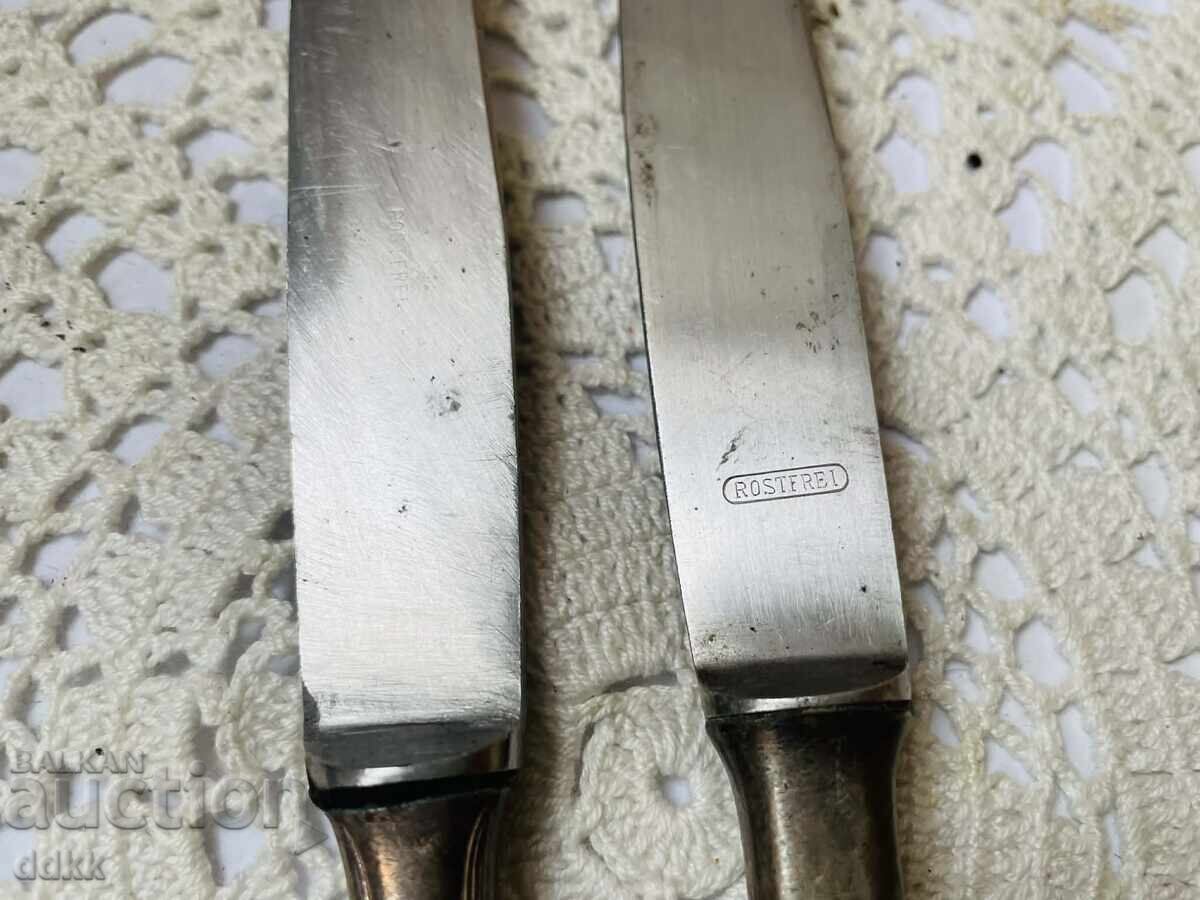 Frumos cuțit de unt argintat din Anglia, 2 buc - 7