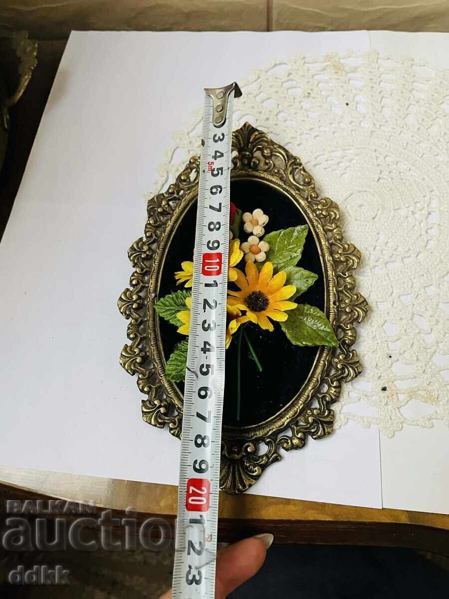 Beautiful brass wall decoration from England with flowers with price € 18.00 | 35.21 BGN
