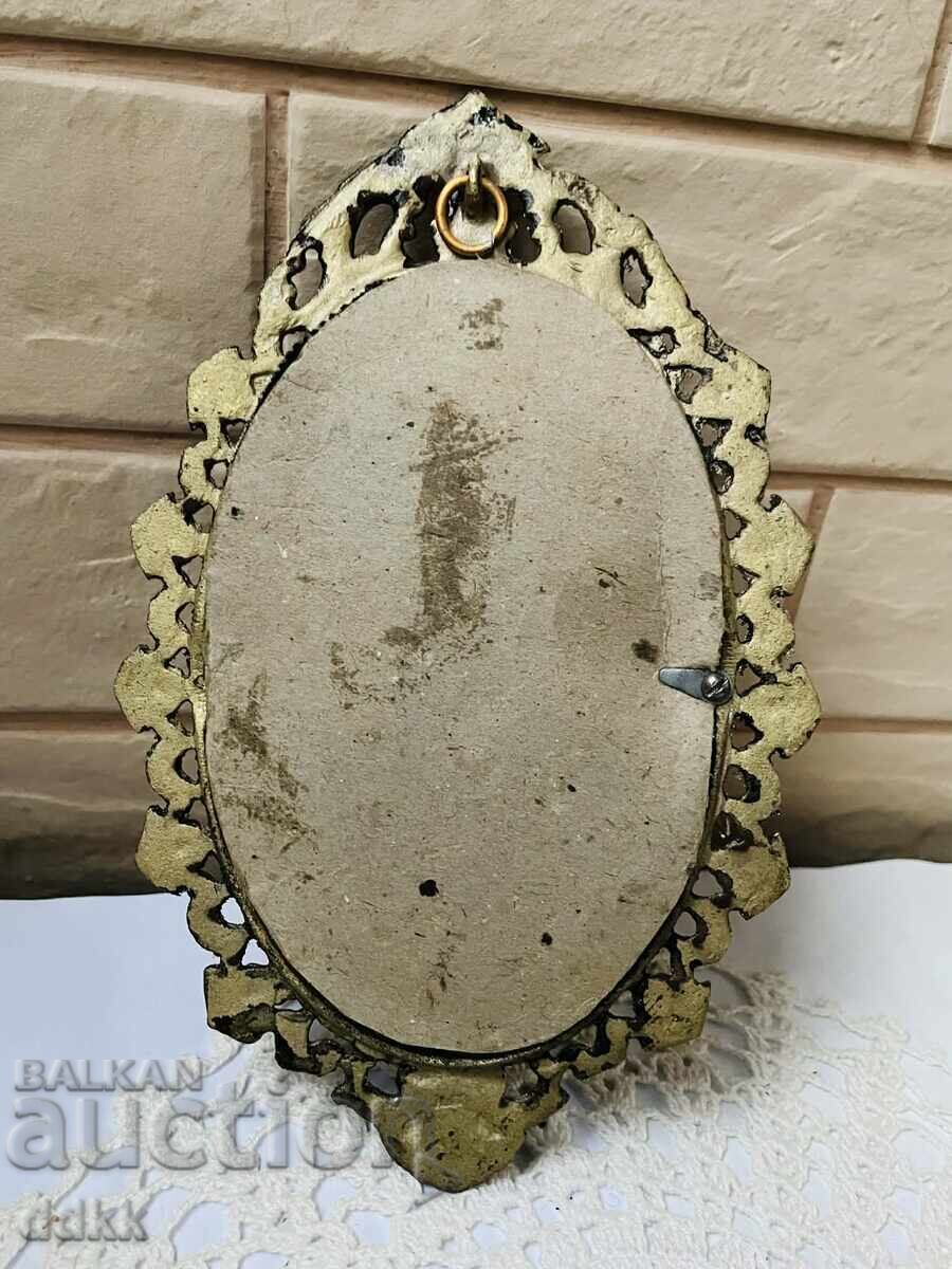 Beautiful brass wall decoration from England with flowers - 7