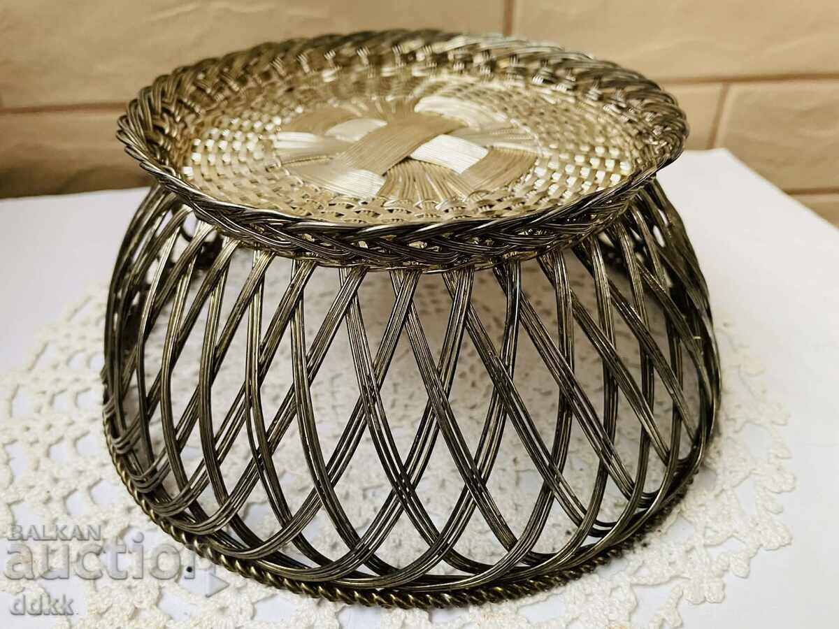 Coș de fructe metalic împletit frumos - 6