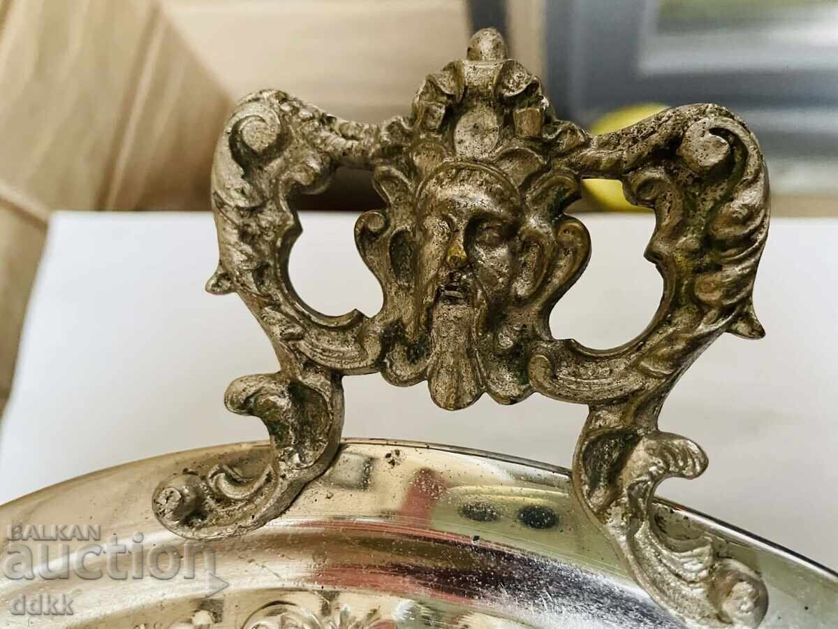 Beautiful fruit bowl on a stand from England with 2 handles - 5