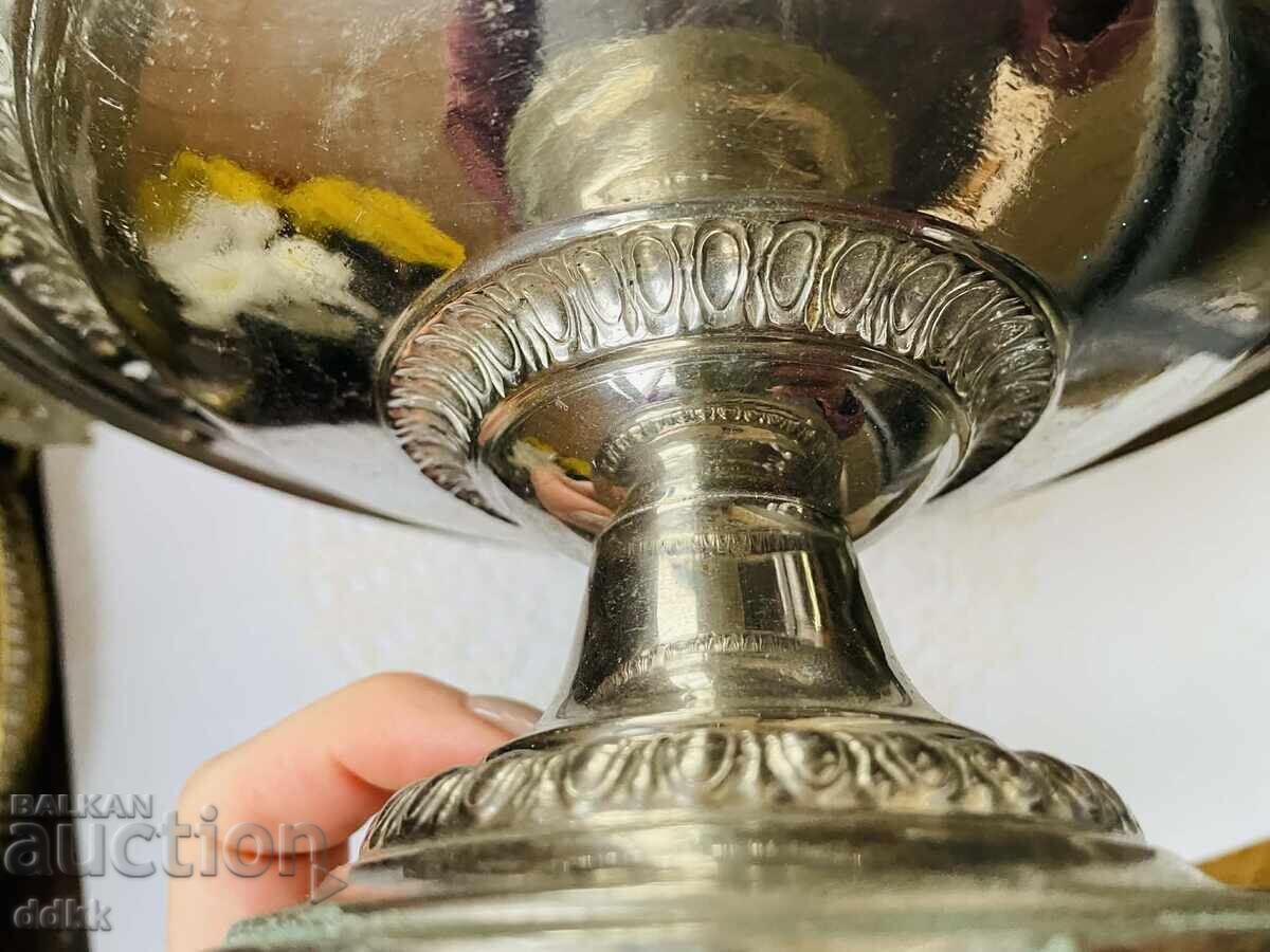 Beautiful fruit bowl on a stand from England with 2 handles - 7